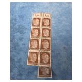 VTG. HITLER HEAD POSTAGE STAMPS "UKRAINE" WWII
