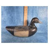 ANTIQUE HAND CARVED BLUE BILLL WOODEN DUCK DECOY
