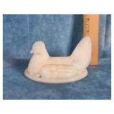 CHALLINOR TAYLOR MILK GLASS HEN ON A NEST TOP ONLY