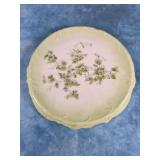 GREEN & WHITE 7" FLORAL HOT PLATE