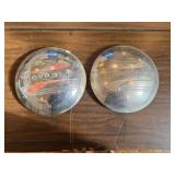 TWO VINTAGE CHEVROLET "DOG DISH" HUBCAPS