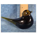 GREEN PILGRIM ART GLASS BIRD