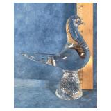CLEAR GLASS DOVE FIGURINE