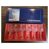 6 LONGCHAMP WINE GLASSES BY CRISTAL D