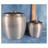 KROMES ALUMINUM FLOUR AND TEA CANISTERS