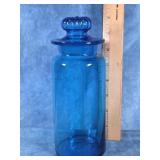 VINTAGE BLUE GLASS APOTHECARY JAR