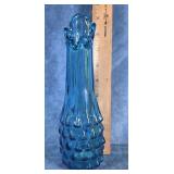 FENTON ART GLASS BLUE INDIGO DIAMOND SWUNG VASE