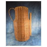 19" TALL WICKER FLOOR VASE WITH HANDLE