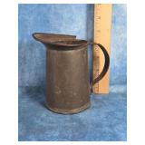 VINTAGE PRIMITIVE TIN PITCHER 5" TALL