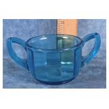 INDIANA GLASS HORIZON BLUE SUGAR BOWL