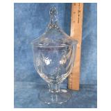 VTG. IRIDESCENT GLASS LIDDED JAR