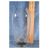 20TH CENTURY DENMARK GLASS ETCHED FLORAL VASE