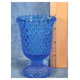 BLUE HOBNAIL BUBBLE GLASS VOTIVE CANDLE HOLDER