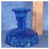 FENTON COLONIAL BLUE GLASS CANDLESTICK HOLDER