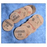 STAGECOACH STOP SIBLEY, IL WOODEN NICKLE TOKENS