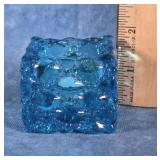 TURQUOISE BLUE TEA LIGHT VOTIVE CANDLE HOLDER