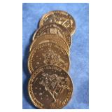FIVE VTG. APOLLO 11 COMMEMORATIVE TOKENS
