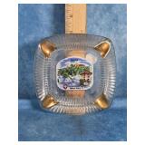 VINTAGE SOUVENIR GLASS  ASHTRAY FROM SWITZERLAND