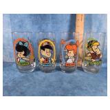 THE FLINTSTONE KIDS PIZZA HUT DRINKING GLASSES