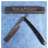 VTG. WADE & BUTCHER STRAIGHT RAZOR IN COFFIN BOX