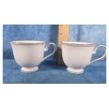 LENOX FEDERAL PLATINUM BONE CHINE TEA CUPS (2)