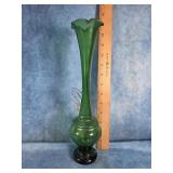 EMPOLI ITALIAN EMERALD GREEN ART GLASS EWER VASE