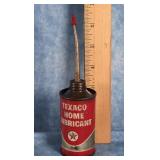 VTG. TEXACO HOME LUBRICANT OIL CAN W TIP SPOUT