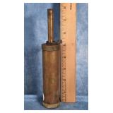 VINTAGE BRASS BLACK POWDER FLASK MADE IN ITALY
