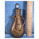 BRASS MILITARY  BLACK POWDER FLASK