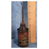 VTG. TEXACO HOME LUBRICANT OIL CAN W TIP SPOUT