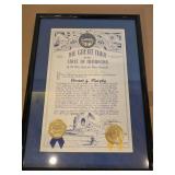 THE GREAT NAVY  STATE OF NEBRASKA FRAMED DOCUMENT
