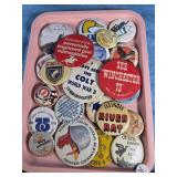 VTG. PINBACK BUTTONS BOX LOT