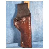 VTG. WESTERN-STYLE BROWN LEATHER REVOLVER HOLSTER