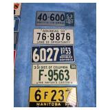 LOT OF 5 VINTAGE BICYCLE LICENSE PLATES