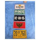 LOT OF 5 VINTAGE BICYCLE LICENSE PLATES