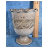 ART POTTERY SPECLED STONEWARE FOOTED VASE