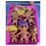 LOT OF 5 VINTAGE TROLL DOLLS
