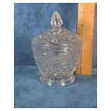 ANCHOR HOCKING WEXFORD FOOTED GLASS SUGAR BOWL
