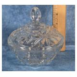 ANCHOR HOCKING "STAR OF DAVID" COVERED CANDY DISH