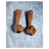PAIR OF CLAW FURINTURE LEGS WITH GLASS BALLS