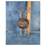 9" GLASS CANDLE HOLDER