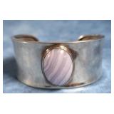 BLUE LACE AGATE STERLING SILVER CUFF MEXICO