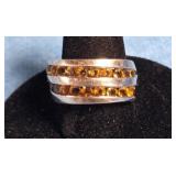 STERLING SILVER CITRINE GEMSTONE RING SIZE 5.5
