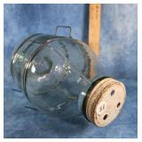 OLD GREEN TINTED GLASS MINNOW TRAP