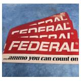 FOUR FEDERAL AMMUNITION STICKERS