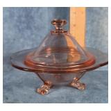 PINK FOSTORIA FAIRFAX DEPRESSION GLASS CANDY DISH