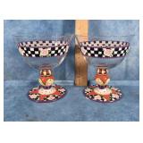 TWO ARTLAND MEREDITH ROSE CHAMPAGNE GOBLETS