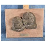 "BROTHERS" SOAPSTONE WALL ART PLAQUE BY GIULIO