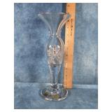 BOHEMIAN HAND-CUT CRYSTAL VASE 10" TALL