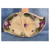 NIPPON HANDLED HAND-PAINTED PORCELAIN TRINKET DISH